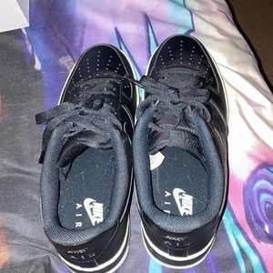 Nike Air Force 1 black and neon barley worn